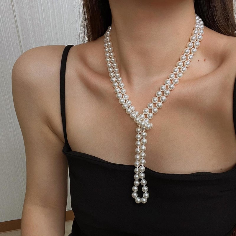 Zeffy Pearl Necklace 4MM/6MM/8MM Dainty Round Imitation Pearl Choker Necklace Wedding Pearl Necklace Delicate Jewelry for Women Simple Bridesmaid Jewelry Gifts - Image 3